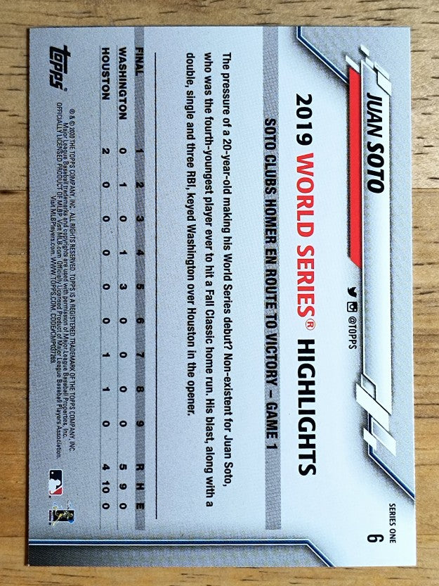 2020 Topps #6 Juan Soto WSH