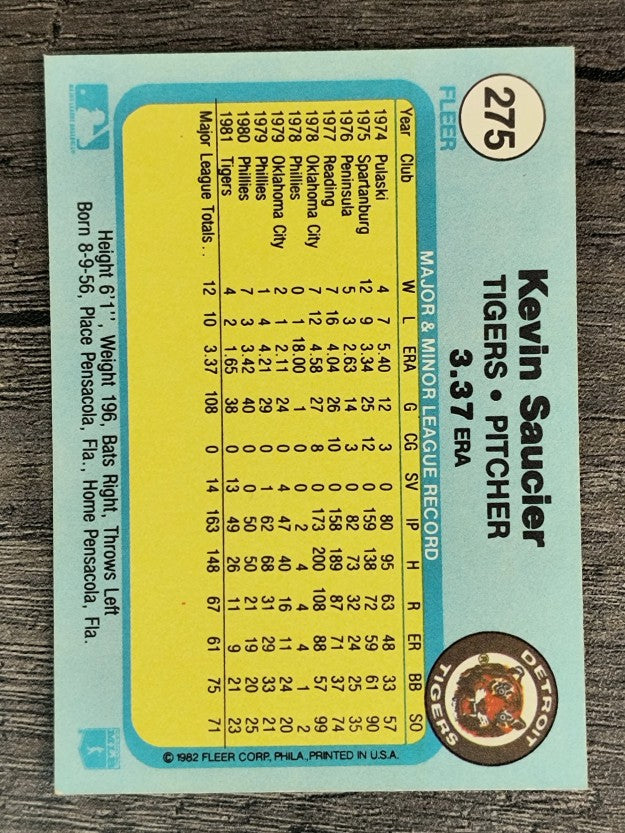 1982 Fleer #275 Kevin Saucier