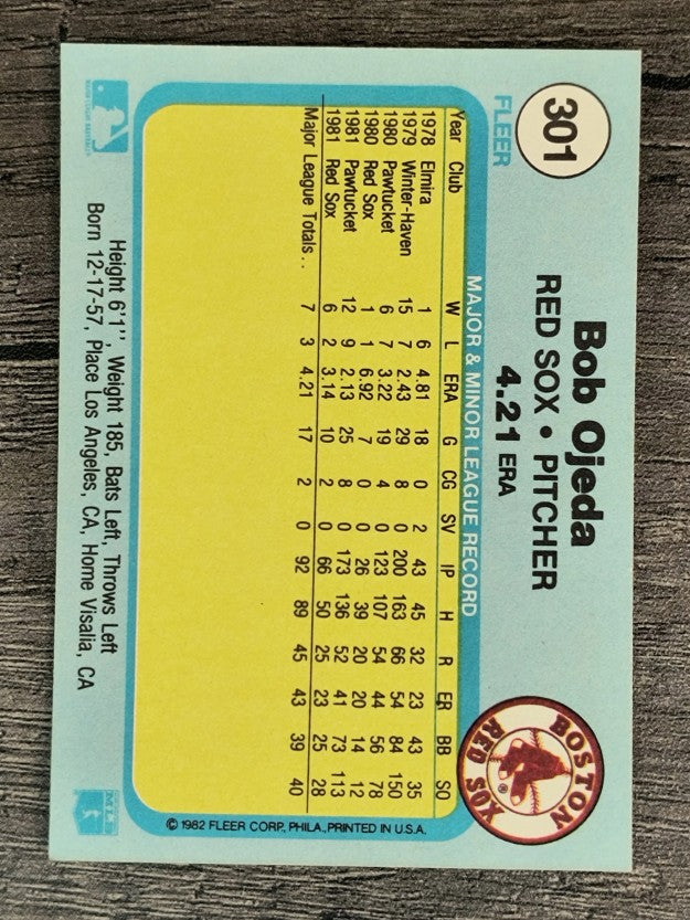 1982 Fleer #301 Bob Ojeda RC