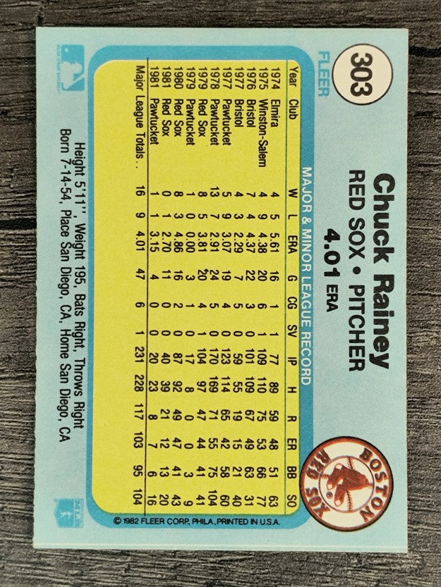 1982 Fleer #303 Chuck Rainey