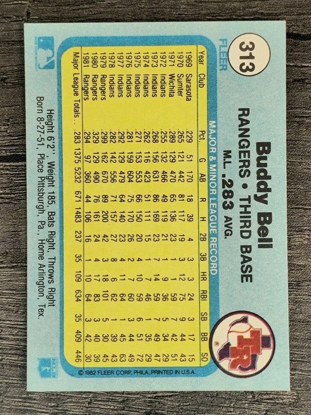 1982 Fleer #313 Buddy Bell