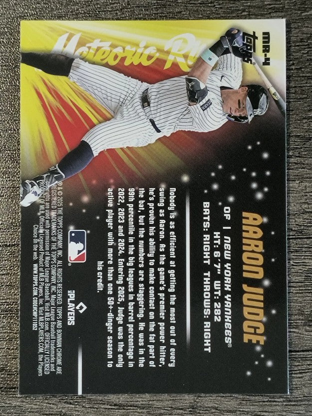 2025 Bowman Chrome Mega Box Meteoric Rise #MR4 Aaron Judge