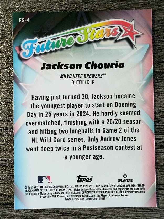 2025 Topps Chrome Future Stars #FS4 Jackson Chourio