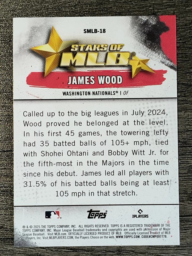 2025 Topps Stars Of MLB #SMLB18 James Wood
