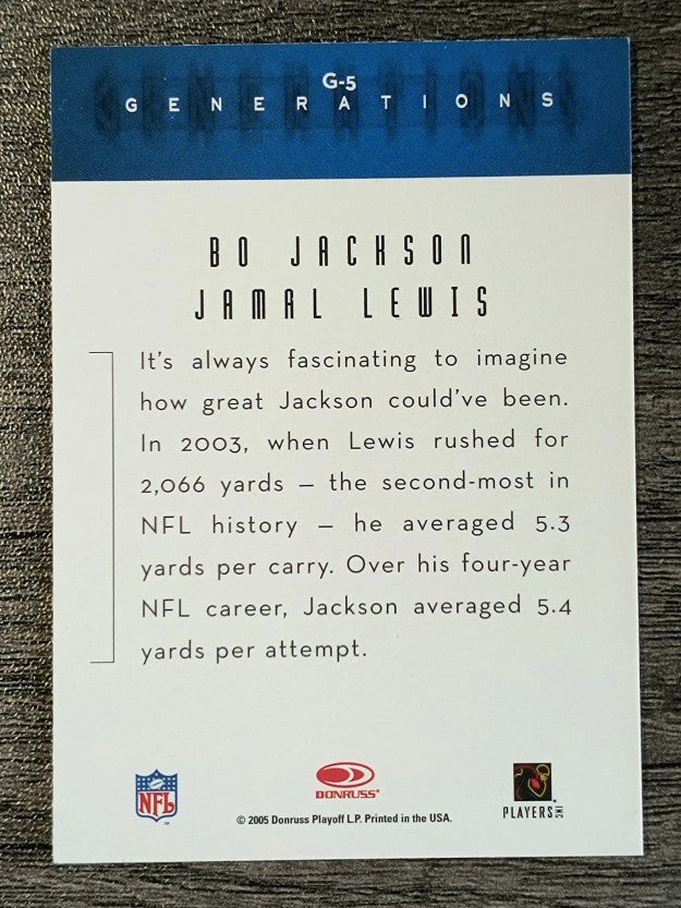 2005 Throwback Threads Generations #5 Bo Jackson/Jamal Lewis