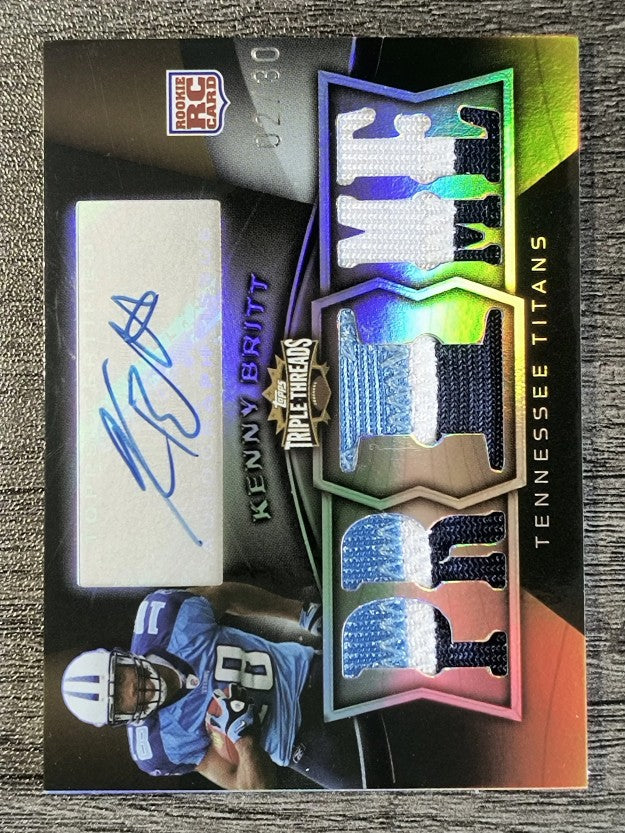 2009 Topps Triple Threads Rookie Autographed Relic Prime Sepia Kenny Britt/30