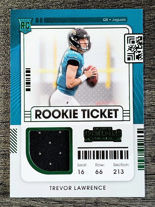 2021 Panini Contenders Rookie Ticket Swatches Variation #1 Trevor Lawrence