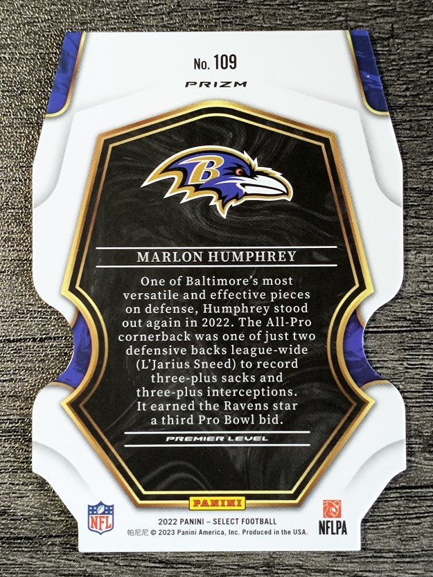 2022 Select Prizm Silver Die Cut #109 Marlon Humphrey