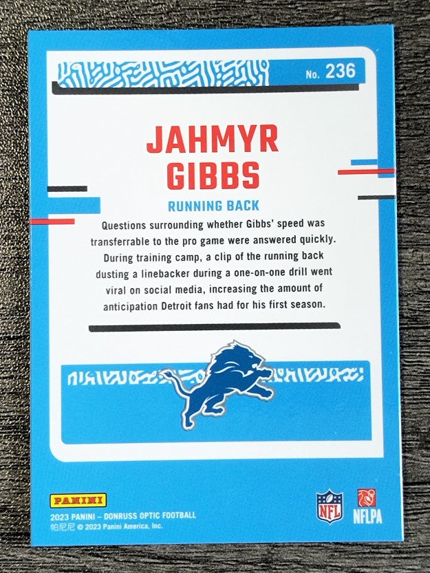 2023 Donruss Optic #236 Jahmyr Gibbs RR RC