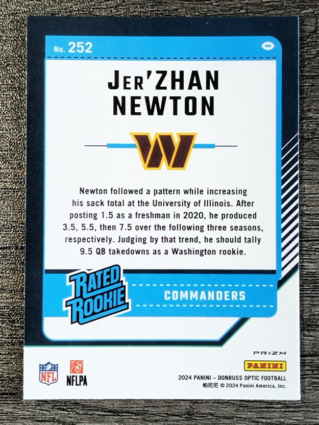2024 Donruss Optic Green Velocity #252 Jer'Zhan Newton RR