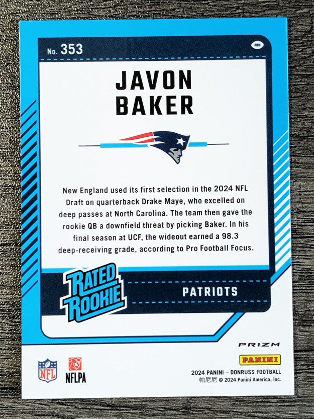 2024 Donruss Optic Rated Rookies Preview Red Wave #353 Javon Baker