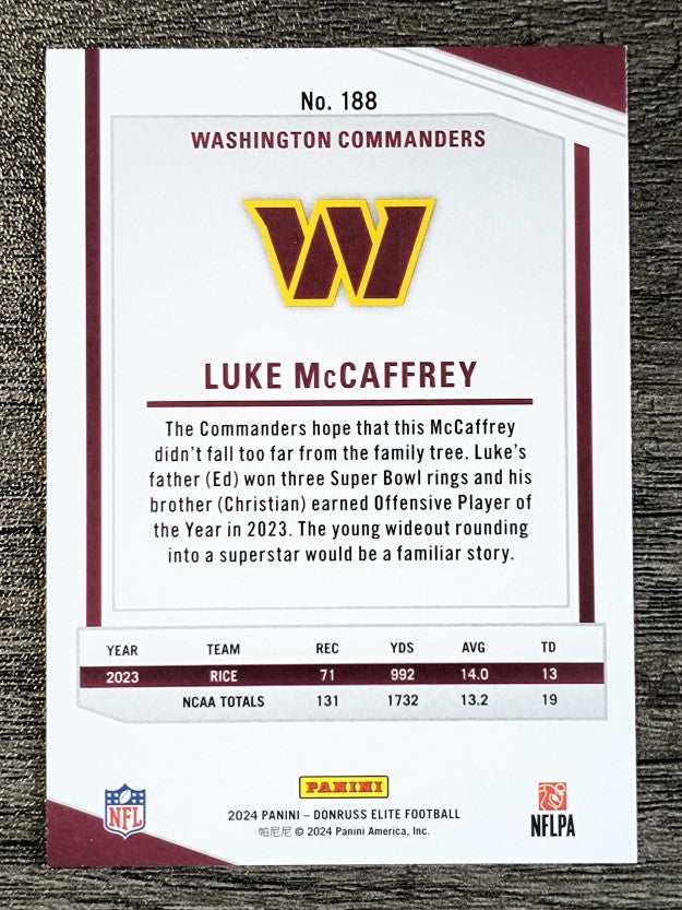 2024 Elite Green Disco #188 Luke McCaffrey