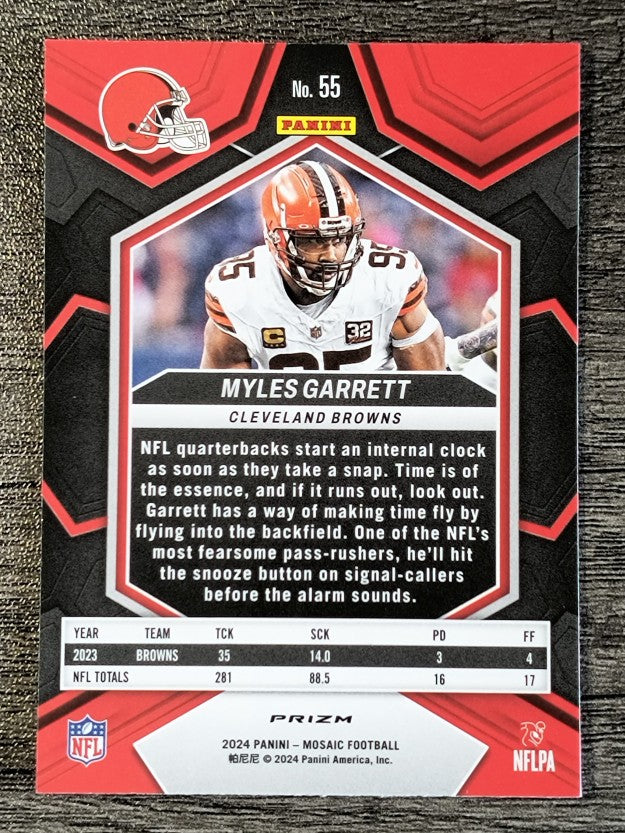 2024 Panini Mosaic Mosaic Reactive Blue #55 Myles Garrett