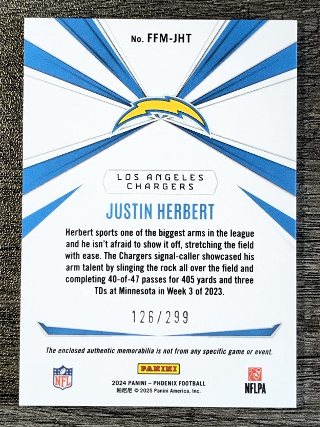 2024 Panini Phoenix Franchise Future Materials #35 Justin Herbert