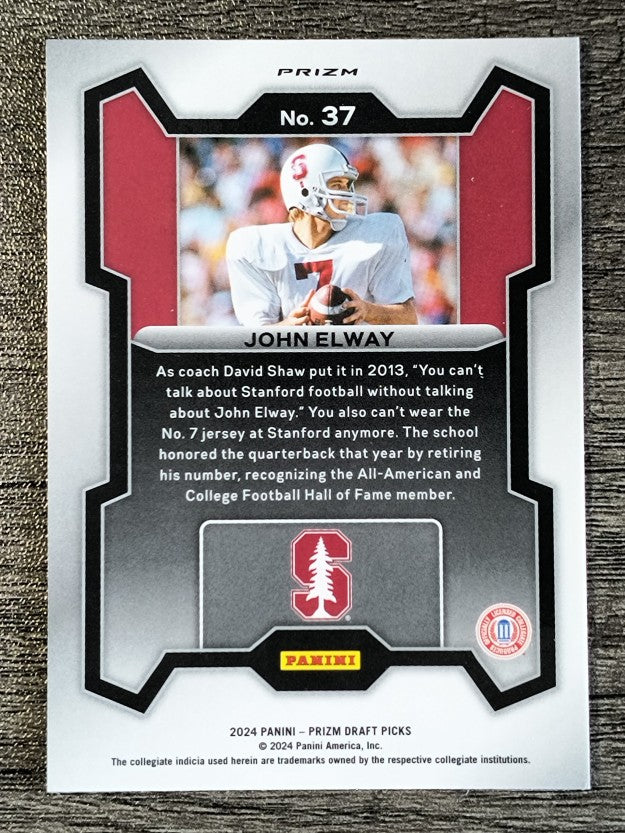 2024 Panini Prizm Draft Picks Prizms Green #37 John Elway