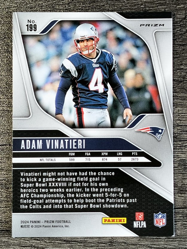 2024 Panini Prizm Prizms Green #199 Adam Vinatieri
