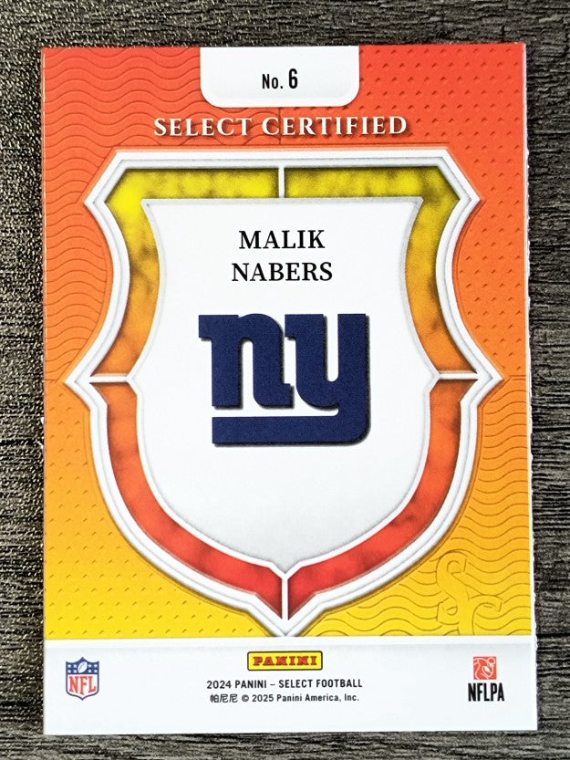 2024 Select Select Certified Rookies #6 Malik Nabers