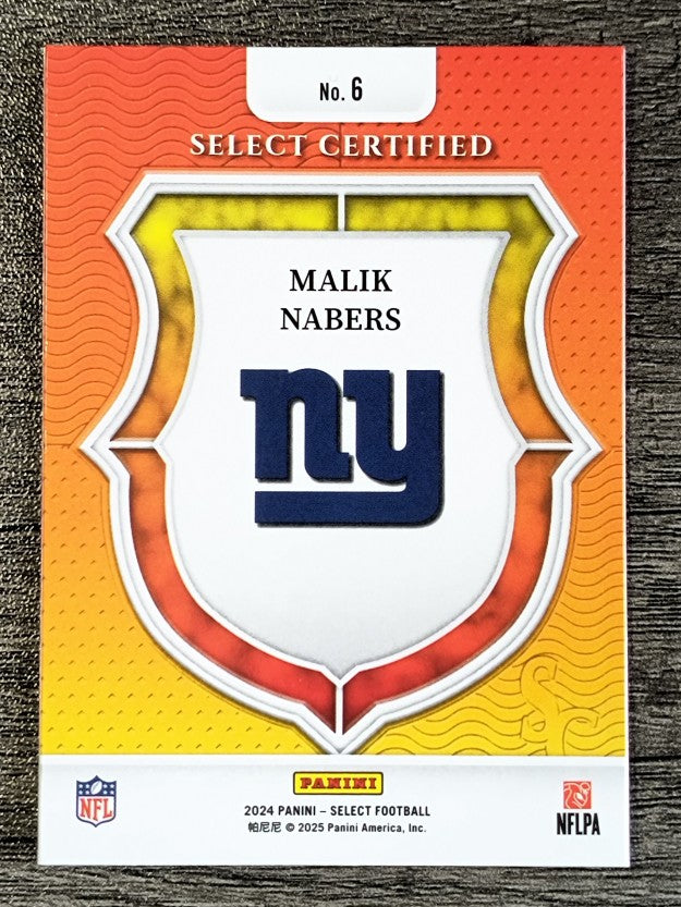2024 Select Select Certified Rookies #6 Malik Nabers