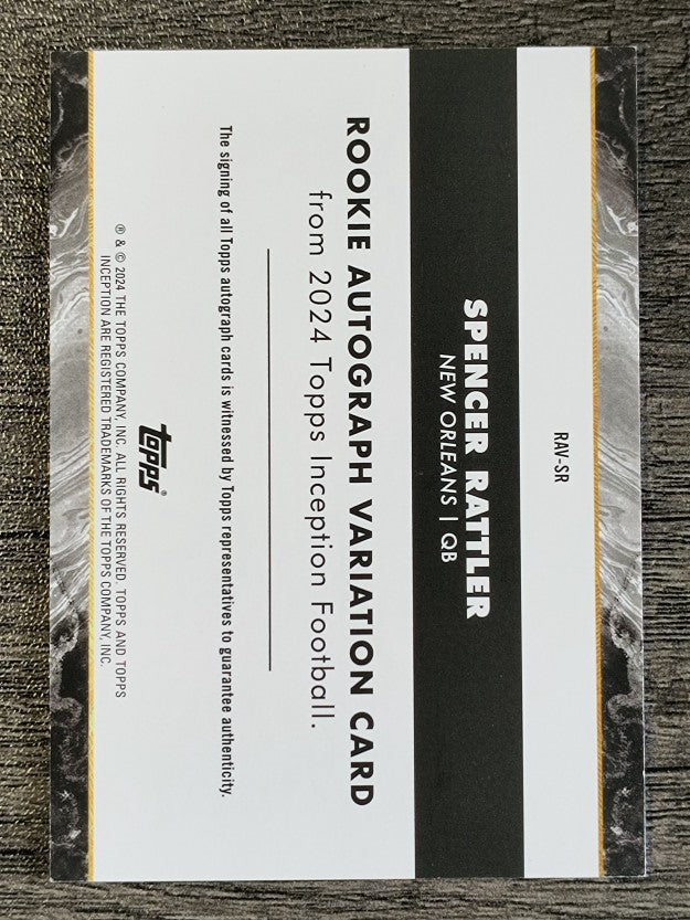 2024 Topps Inception Rookie Variation Autographs #RAVSR Spencer Rattler