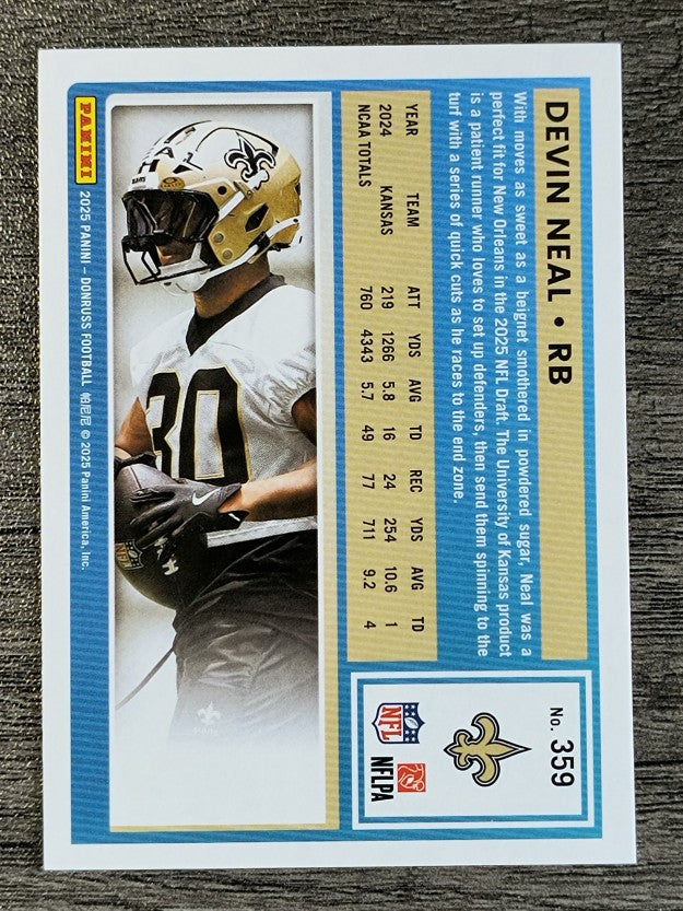 2025 Donruss Press Proof Green #359 Devin Neal RR
