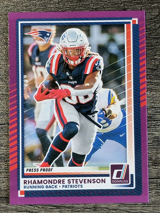2025 Donruss Press Proof Purple #63 Rhamondre Stevenson