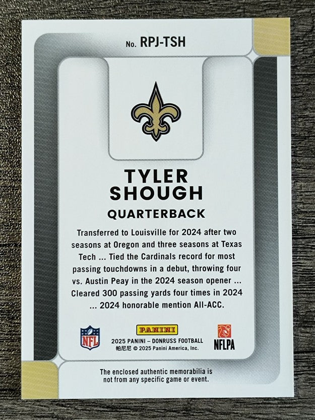 2025 Donruss Rookie Phenom Jerseys #28 Tyler Shough