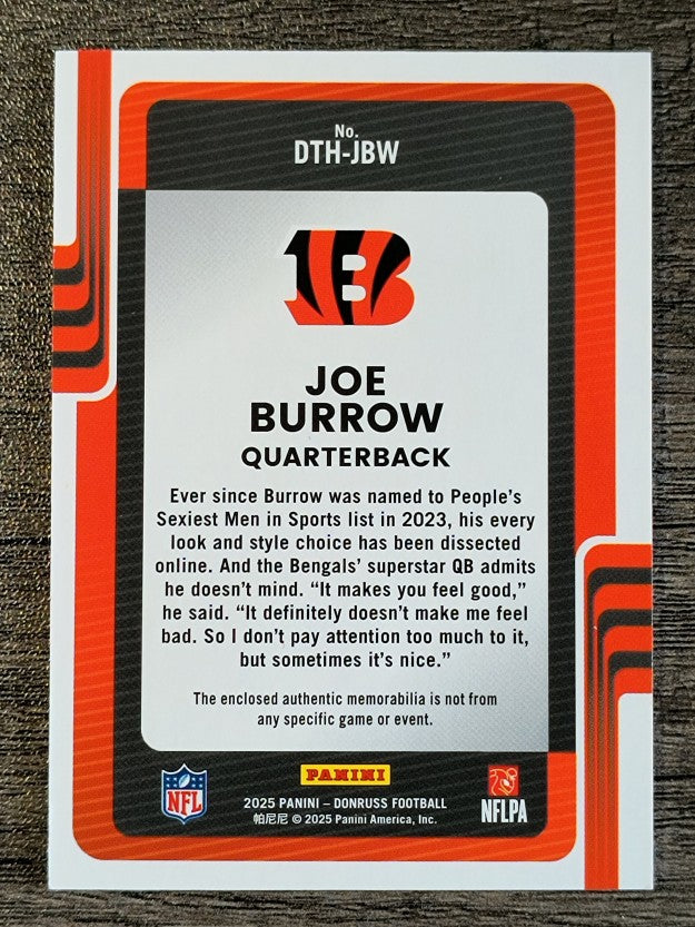 2025 Donruss Threads #10 Joe Burrow