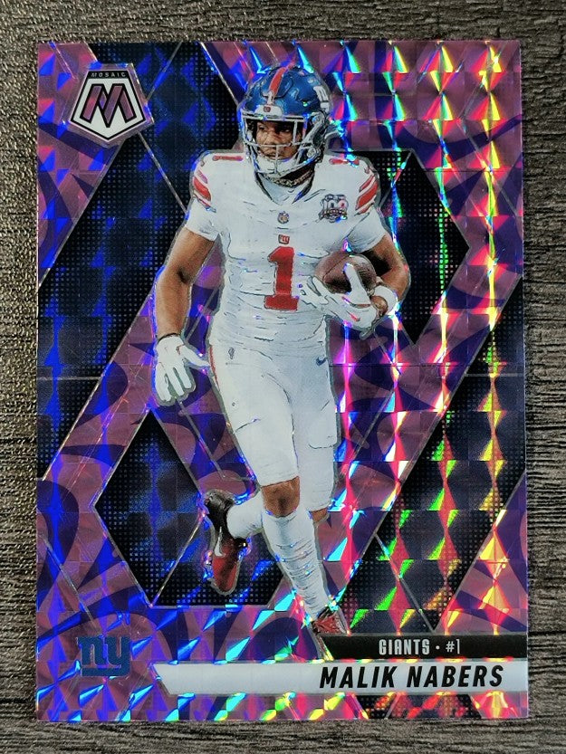 2025 Panini Mosaic Mosaic Reactive Purple #100 Malik Nabers