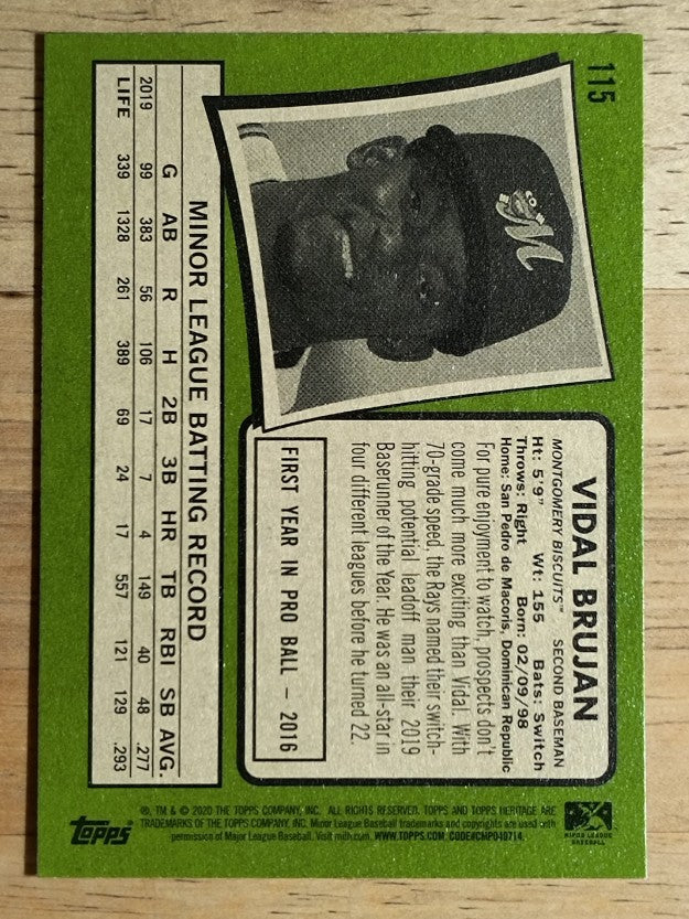 2020 Topps Heritage Minors #115 Vidal Brujan