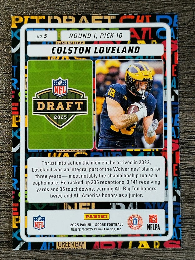 2025 Score NFL Draft #5 Colston Loveland