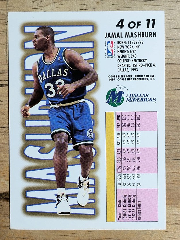 1993-94 Fleer Lottery Exchange #4 Jamal Mashburn