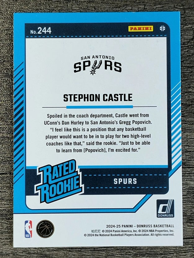 2024-25 Donruss Holo Green Laser #244 Stephon Castle RR
