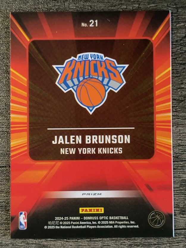 2024-25 Donruss Optic Express Lane Purple #21 Jalen Brunson
