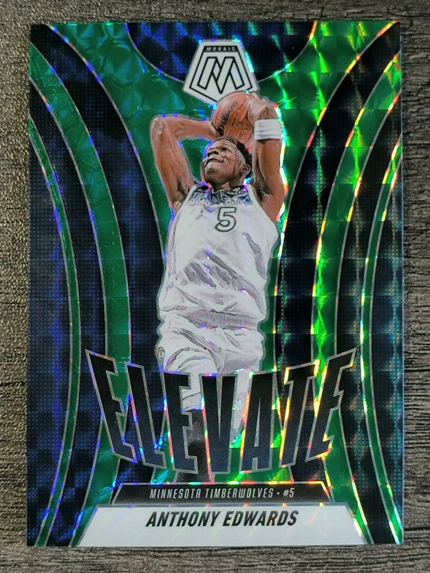 2024-25 Panini Mosaic Elevate Mosaic Green #3 Anthony Edwards