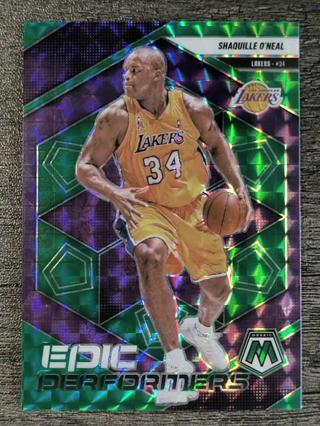 2024-25 Panini Mosaic Epic Performers Mosaic Green #16 Shaquille O'Neal
