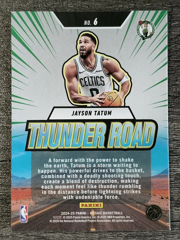 2024-25 Panini Mosaic Thunder Road #6 Jayson Tatum