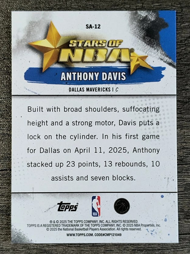 2025-26 Topps Stars of the NBA #SA12 Anthony Davis