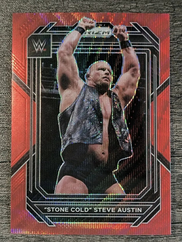 2023 Panini Prizm WWE Prizms Ruby Wave #197 "Stone Cold" Steve Austin