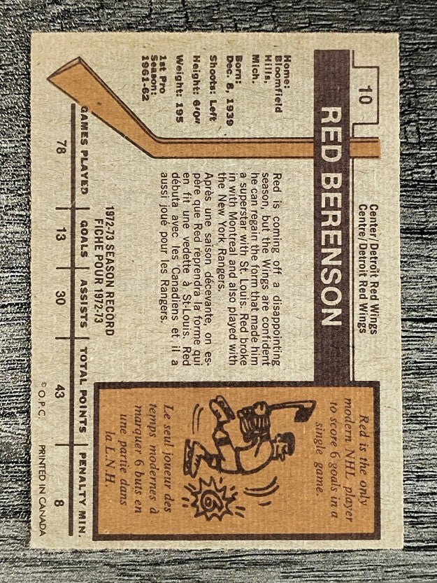 1973-74 O-Pee-Chee #10 Red Berenson (EX)
