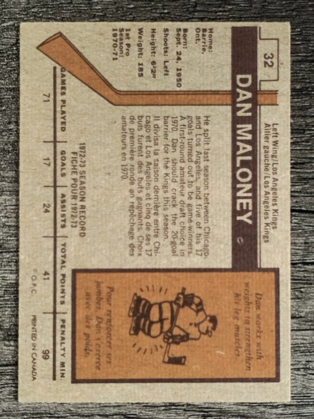 1973-74 O-Pee-Chee #32 Dan Maloney (EXMT)