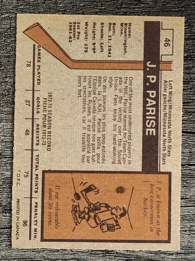 1973-74 O-Pee-Chee #46 Jean-Paul Parise (EXMT)