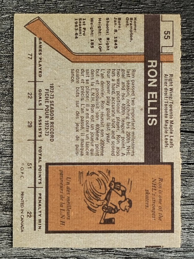 1973-74 O-Pee-Chee #55 Ron Ellis (EX)