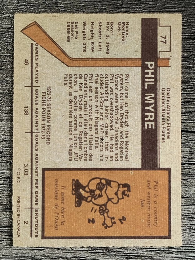 1973-74 O-Pee-Chee #77 Phil Myre (NM)