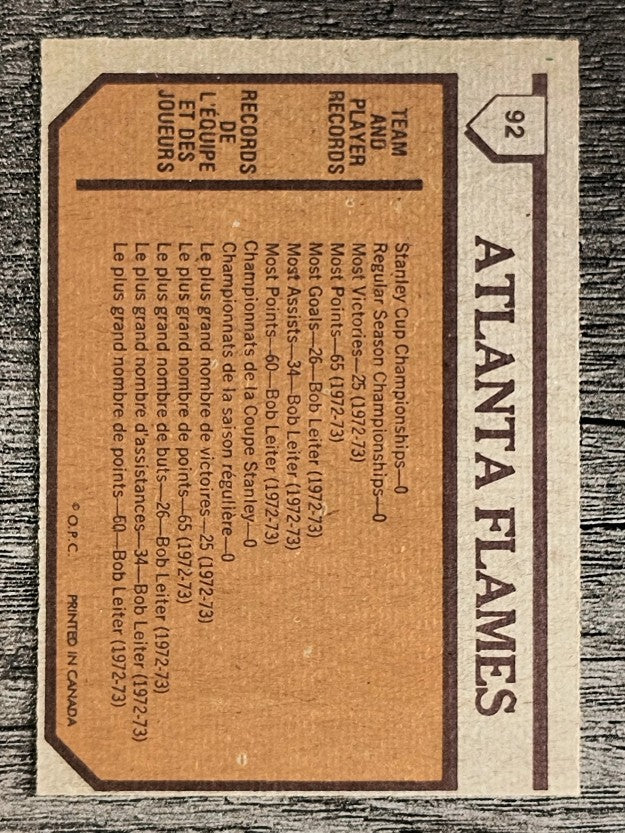 1973-74 O-Pee-Chee #92 Flames Team (EXMT)