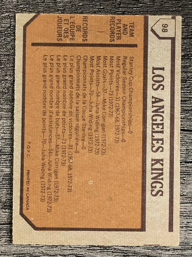 1973-74 O-Pee-Chee #98 Kings Team (VGEX)