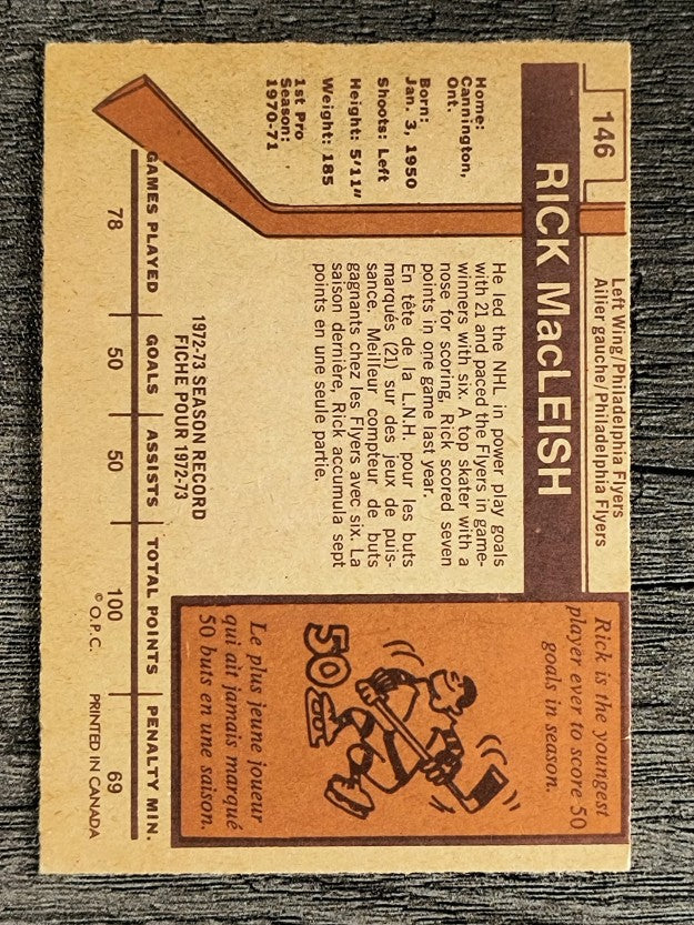 1973-74 O-Pee-Chee #146 Rick MacLeish (EX)