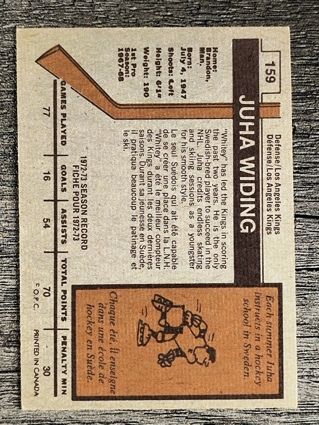 1973-74 O-Pee-Chee #159 Juha Widing (NM)