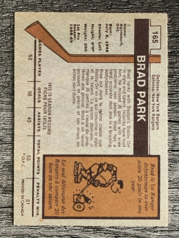 1973-74 O-Pee-Chee #165 Brad Park (NM)