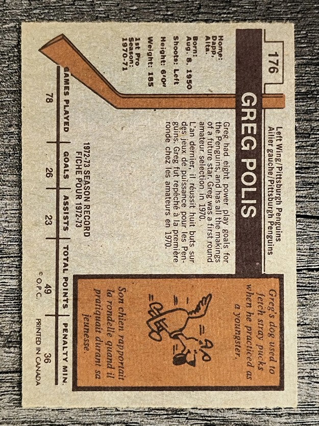 1973-74 O-Pee-Chee #176 Greg Polis (NM)