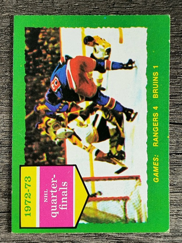 1973-74 O-Pee-Chee #194 Series D/Rangers 4/Bruins (EXMT)
